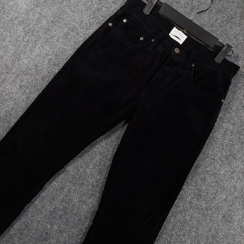 Saturdays Surf NYC Pants Womens 28x30 Black Corduroy 5 Button‎ Fly Straight Leg